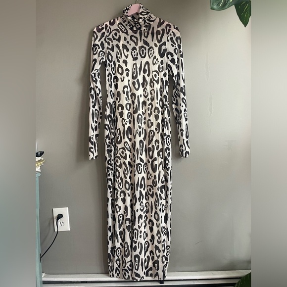 Anthropologie Black and White Animal Print Dress - Picture 7 of 9